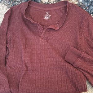 George Burgundy Long Sleeve Henley